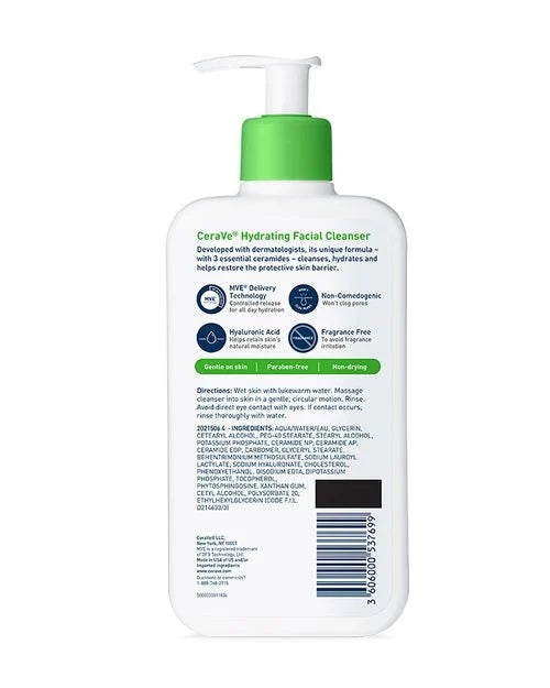 Cerave Hydrating Facial Cleanser – 236ml | Gentle Cleansing